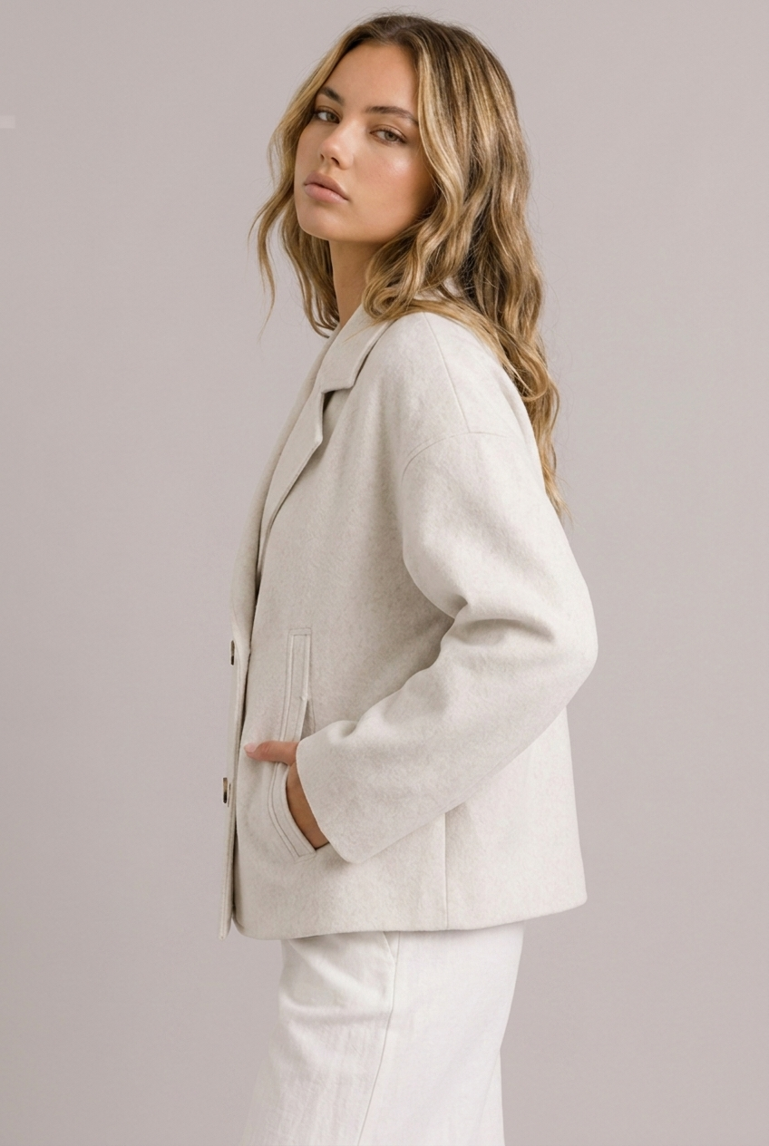 Structured Cropped Tailored Lapel Blazer Jacket Women
