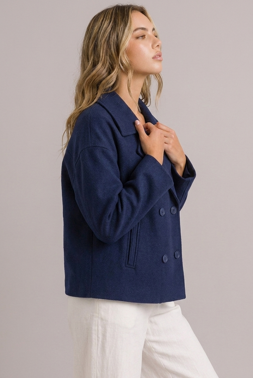 Structured Cropped Tailored Lapel Blazer Jacket Women