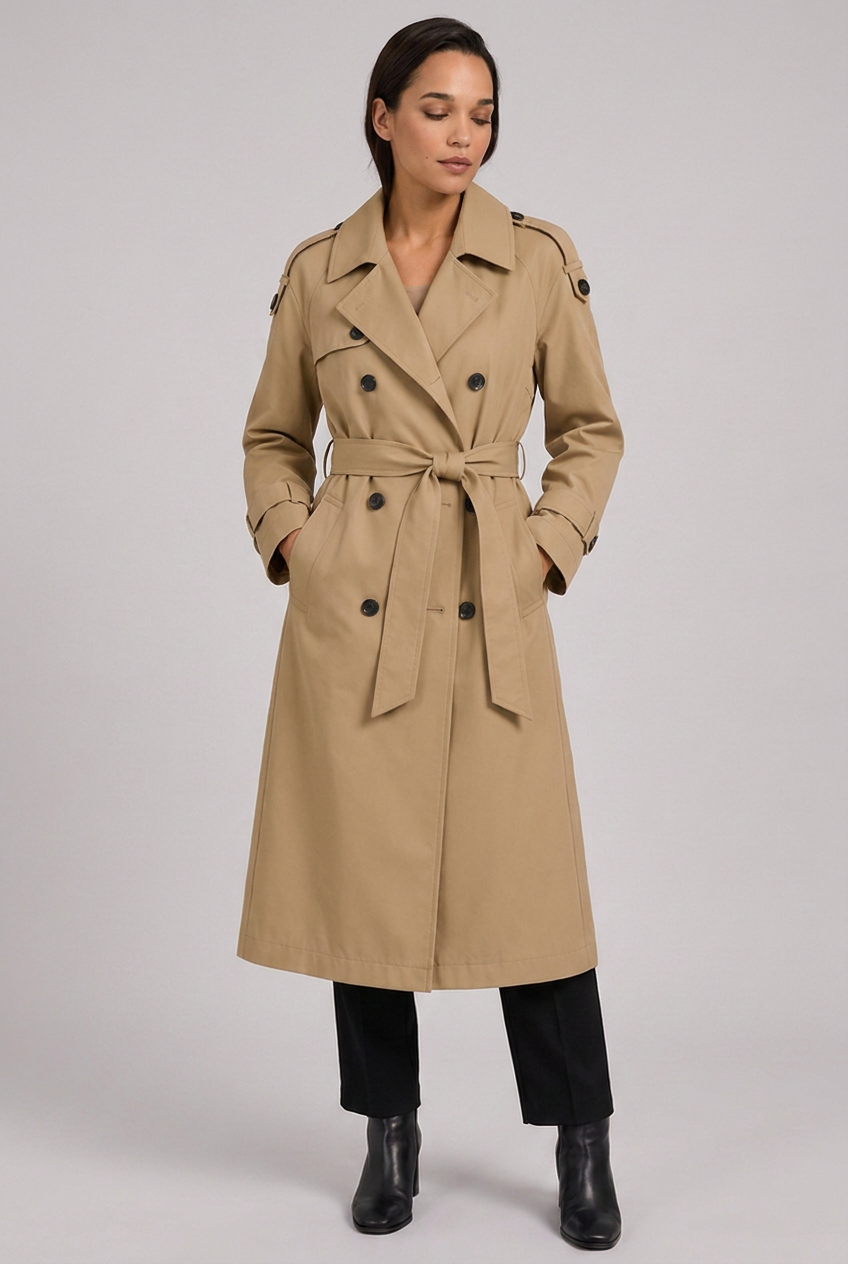Tailored Longline Belted Trench Coat Women