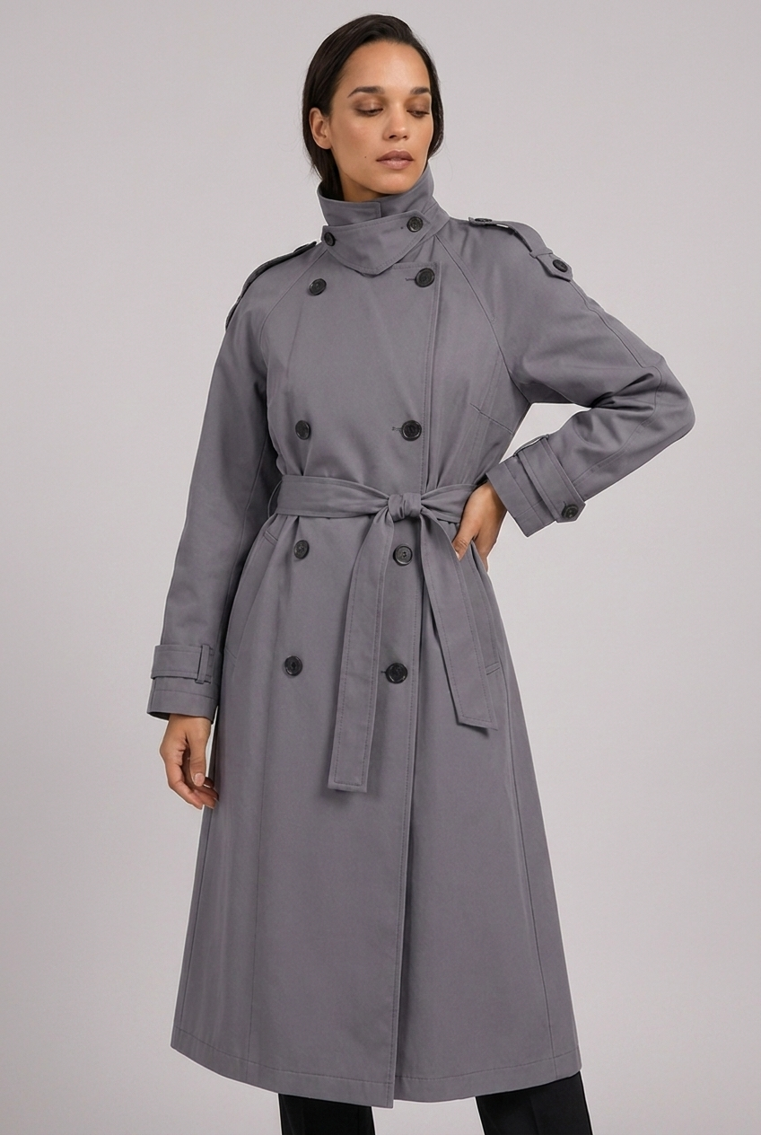 Tailored Longline Belted Trench Coat Women