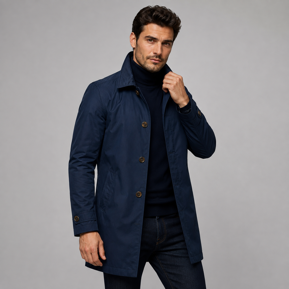 Tailored Longline Structured Smart Coat Men