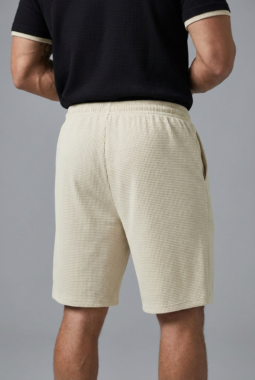 Men’s Lightweight Casual Textured Shorts Drawstring Waist