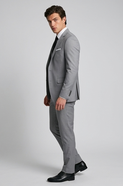 Slim Fit Three Piece Suit With Waistcoat Men