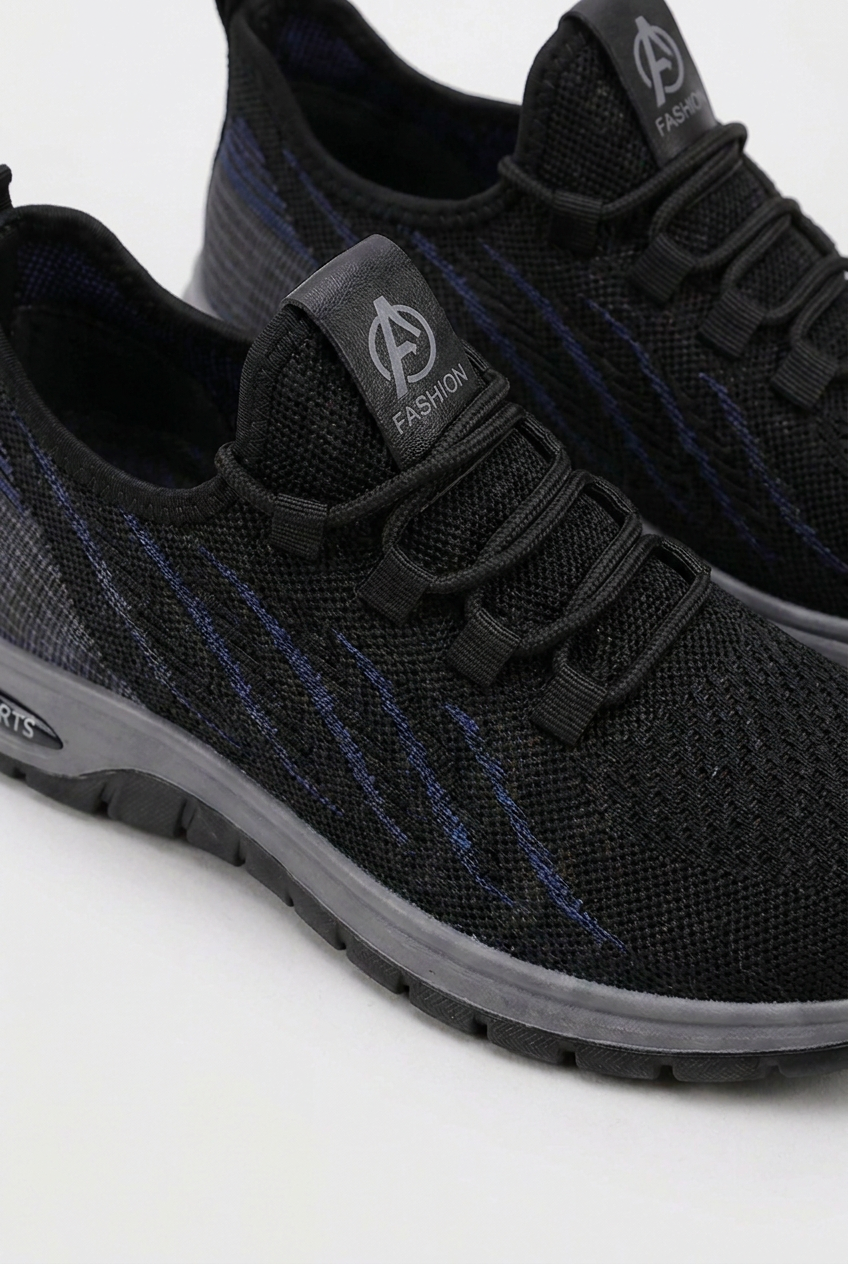 Lace-Up Mesh Panel Sports Trainers Men