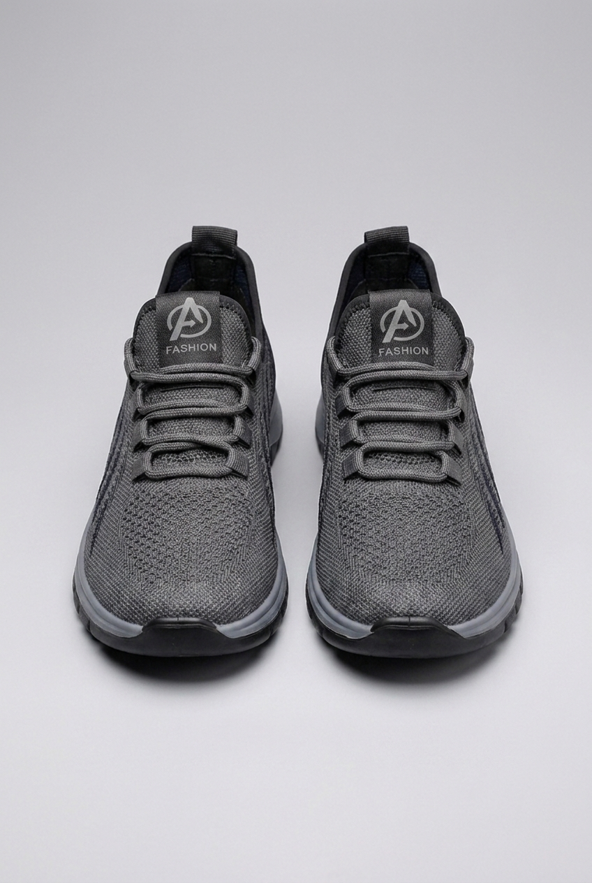 Lace-Up Mesh Panel Sports Trainers Men