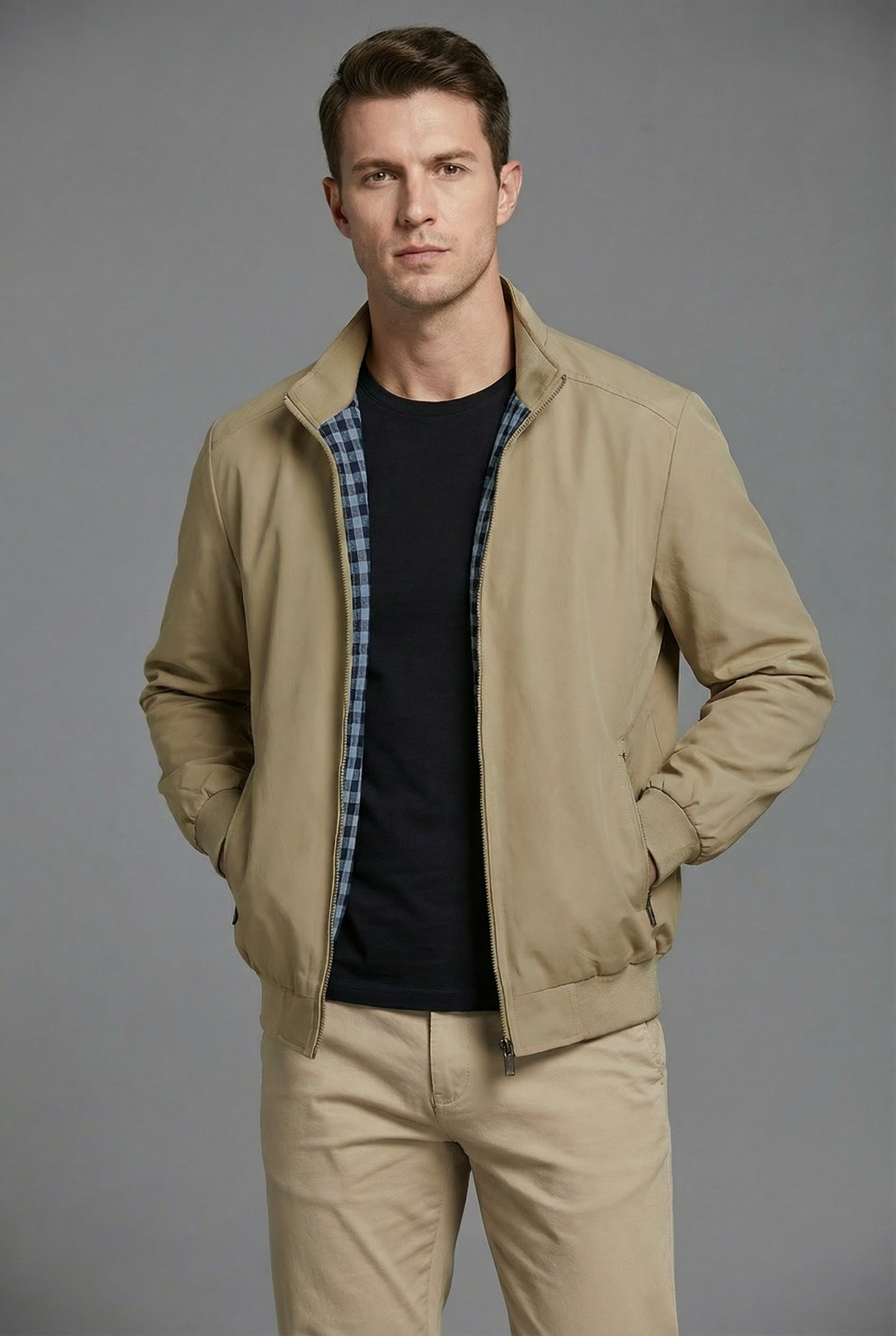 Men’s Jacket Lightweight Casual Zip Outerwear