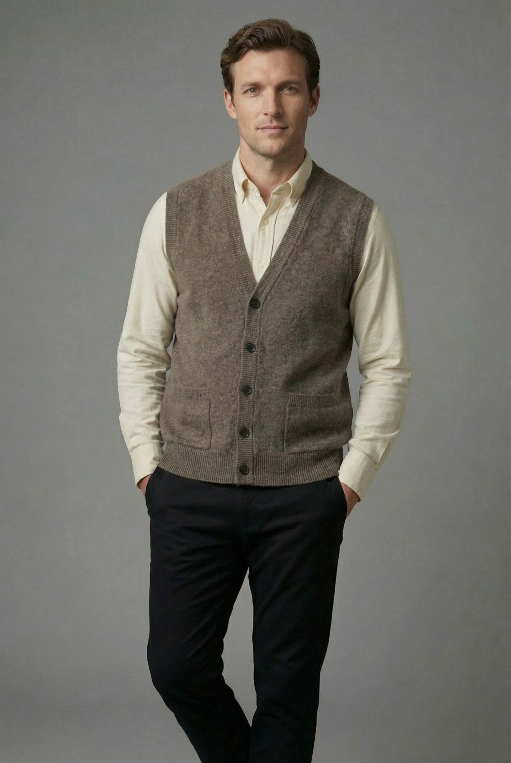Men’s Button Front Waistcoat – Smart Casual Old Money Style