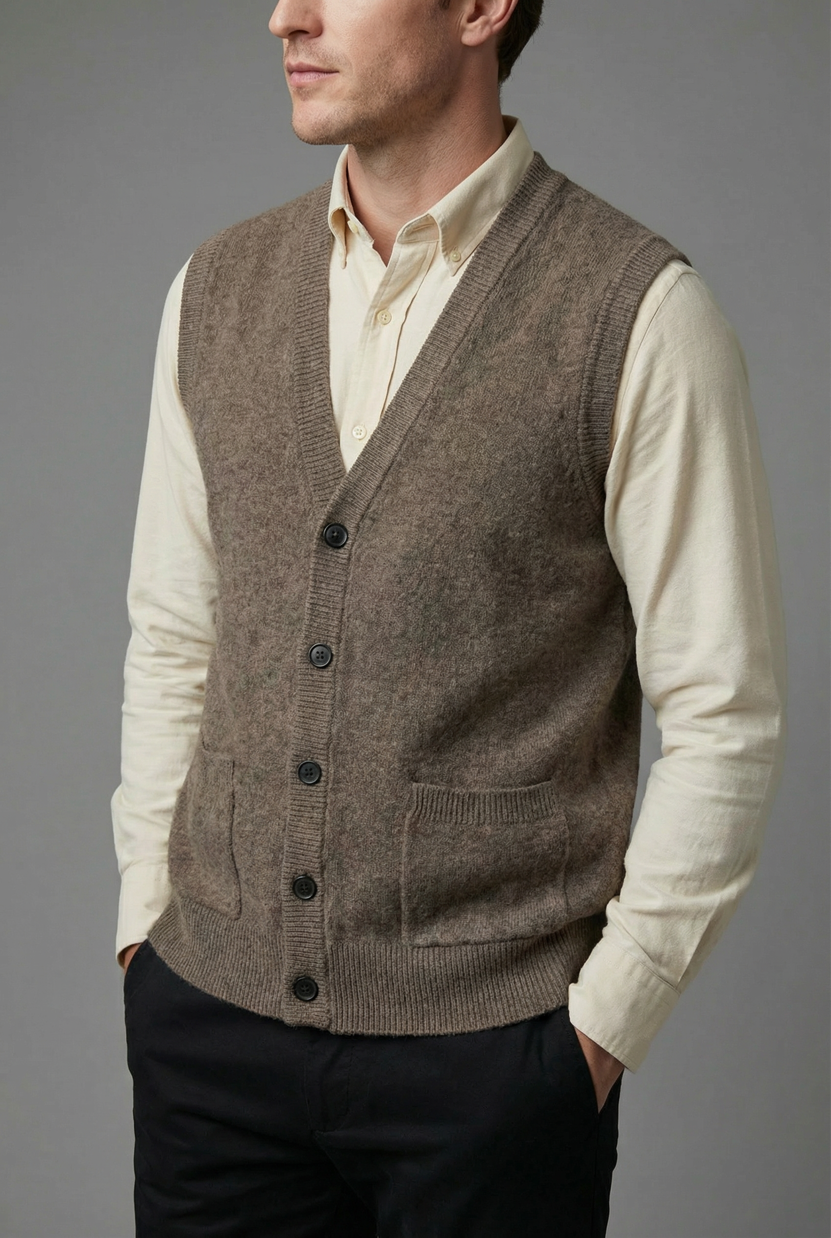 Men’s Button Front Waistcoat – Smart Casual Old Money Style