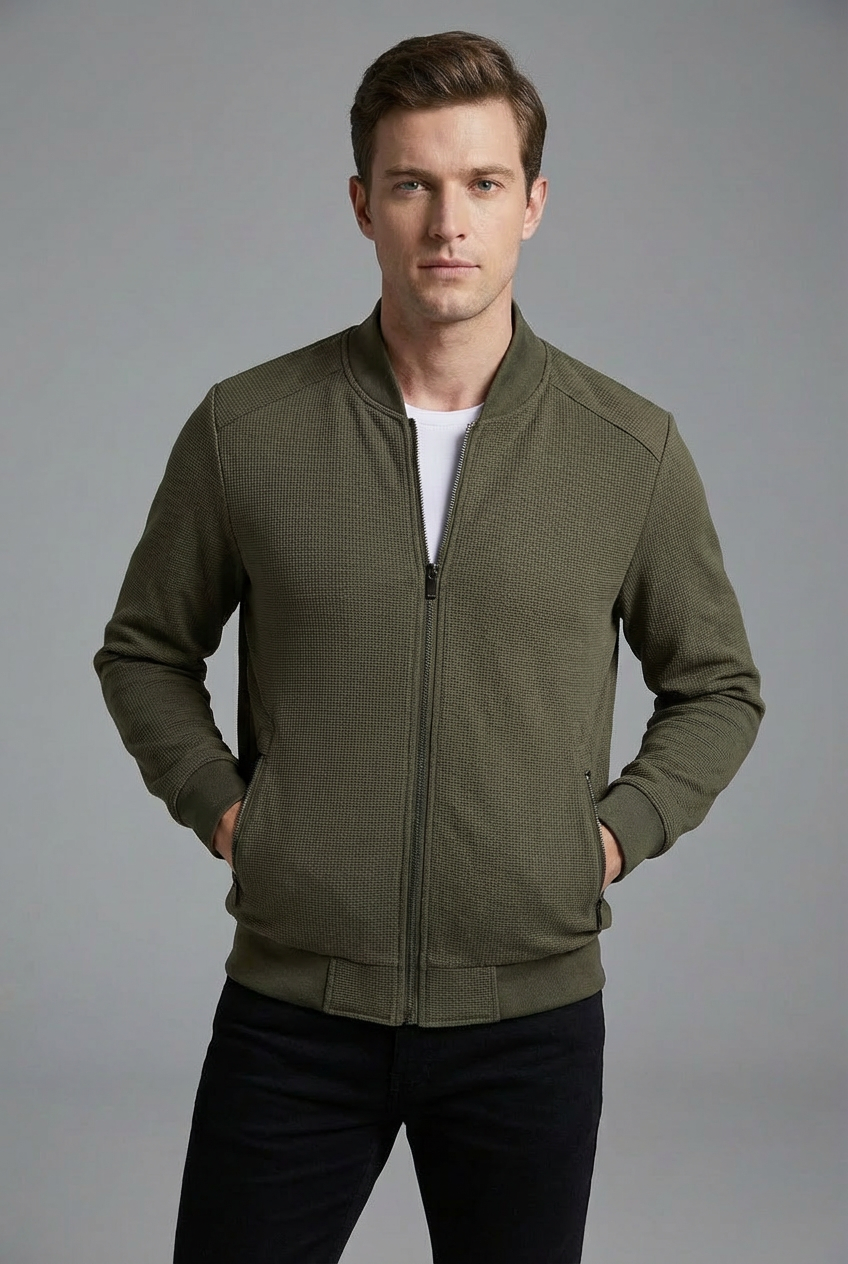 Men’s Zip Up Spring Jacket Casual Smart Old Money Style