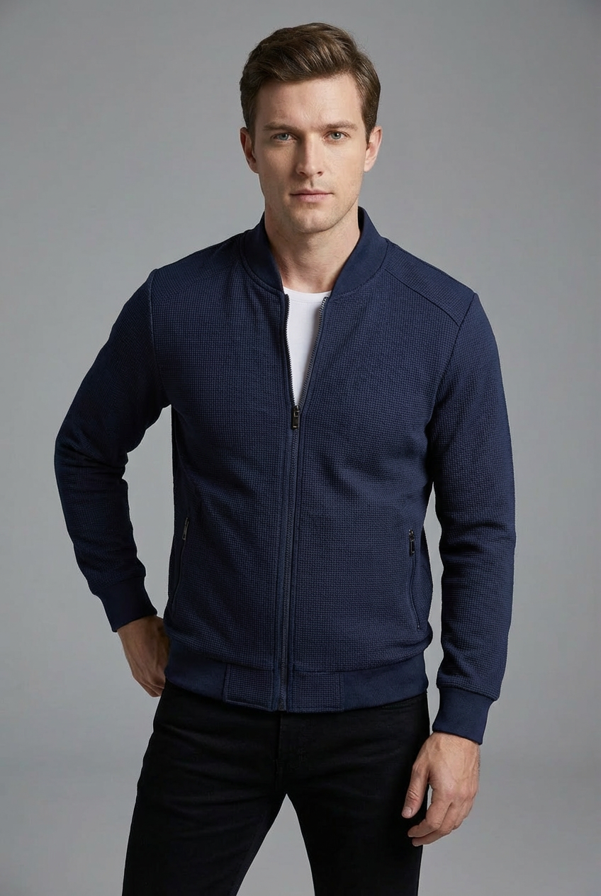 Men’s Zip Up Spring Jacket Casual Smart Old Money Style
