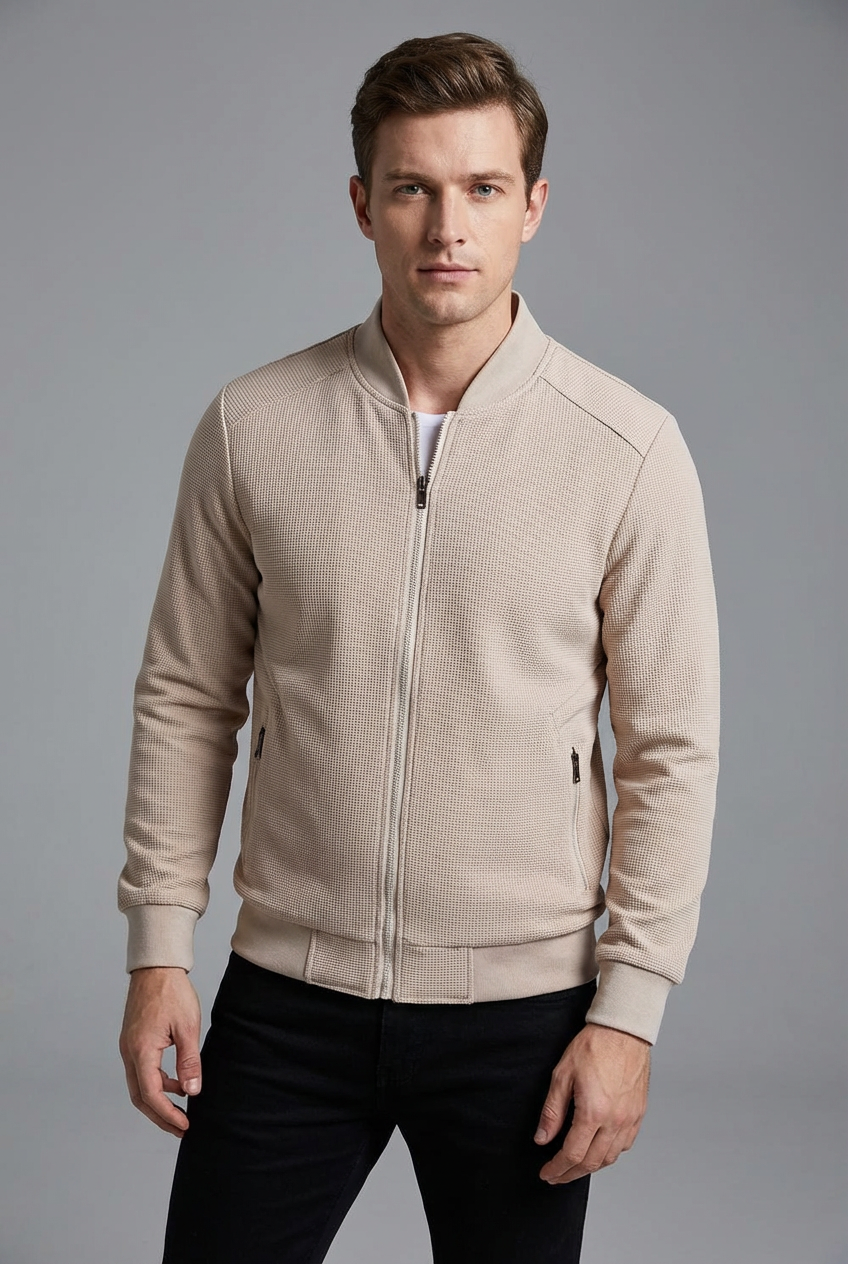 Men’s Zip Up Spring Jacket Casual Smart Old Money Style