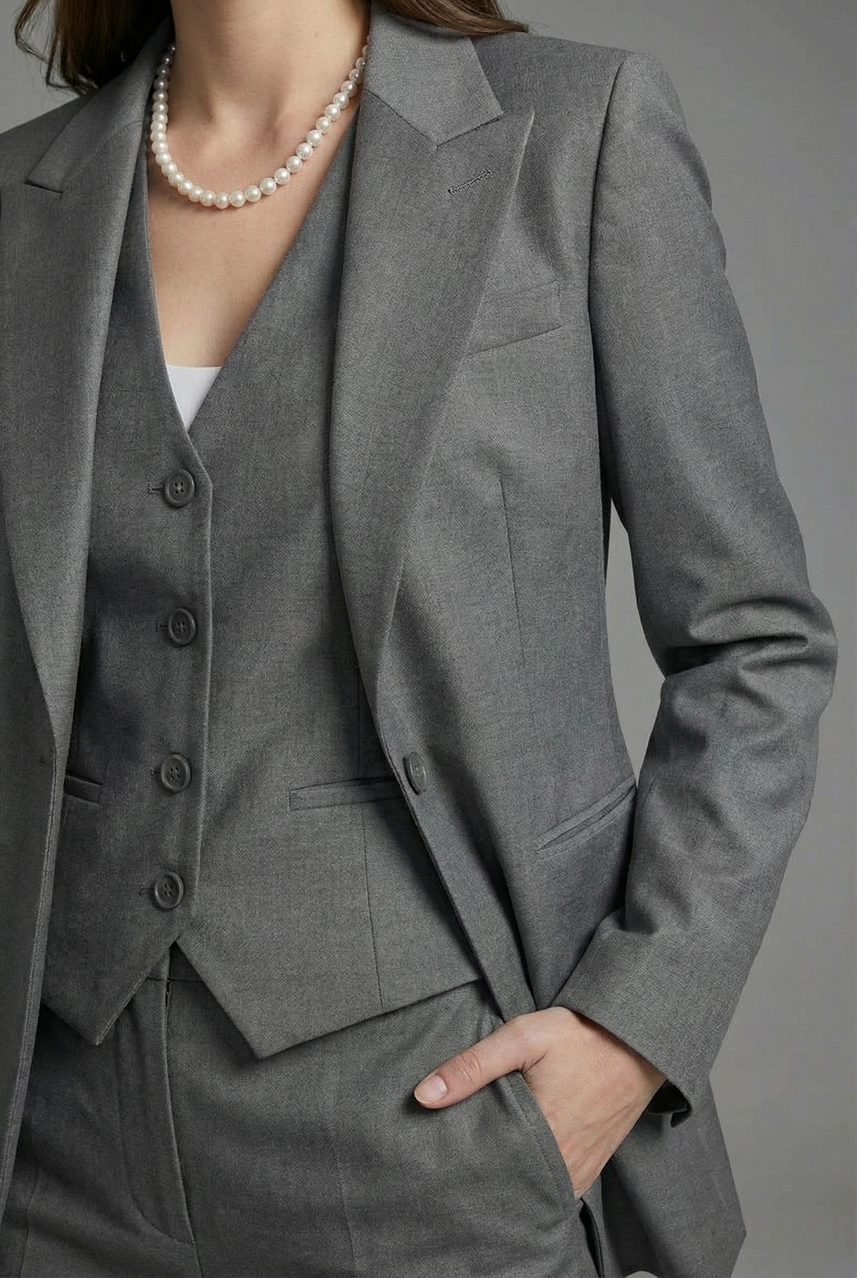 Women’s Tailored 3-Piece Suit - Blazer Waistcoat and Trousers Set Business Wear