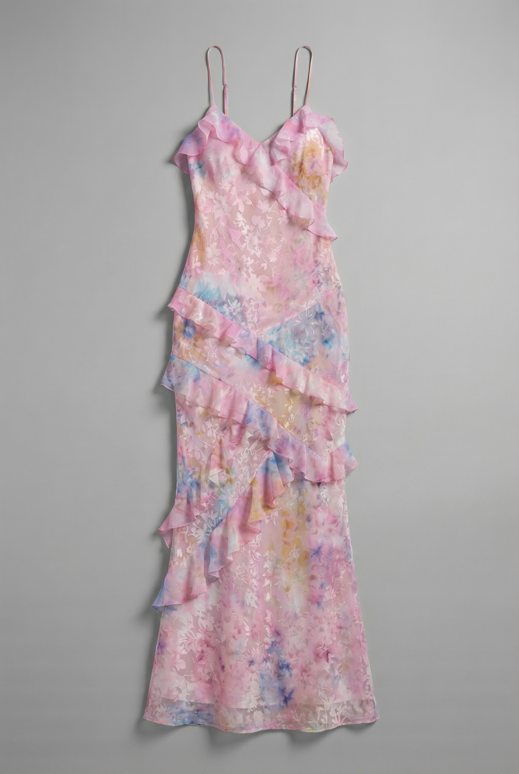 Women’s Elegant Ruffle Occasion Maxi Dress with Open Back