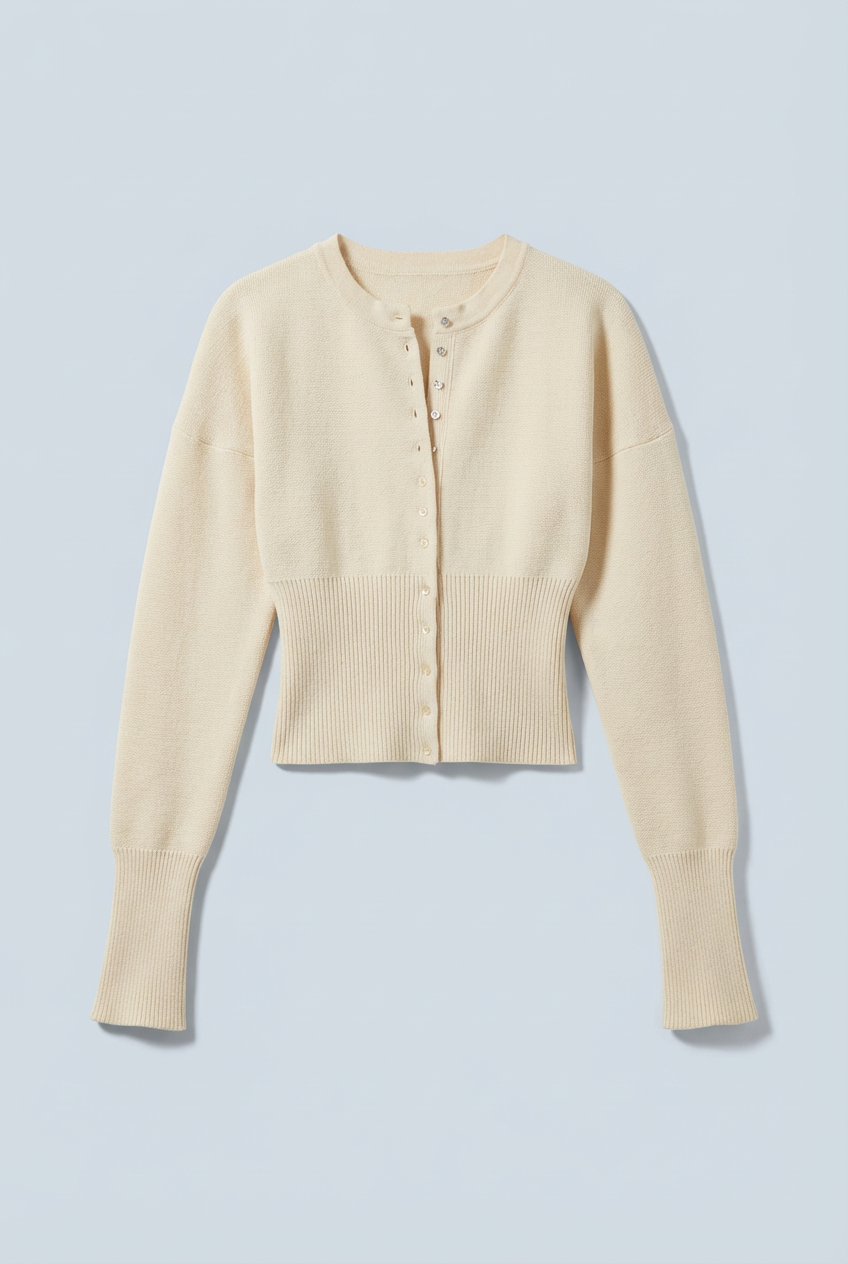 Women's Modern Slim-Fit Button Front Cropped Cardigan