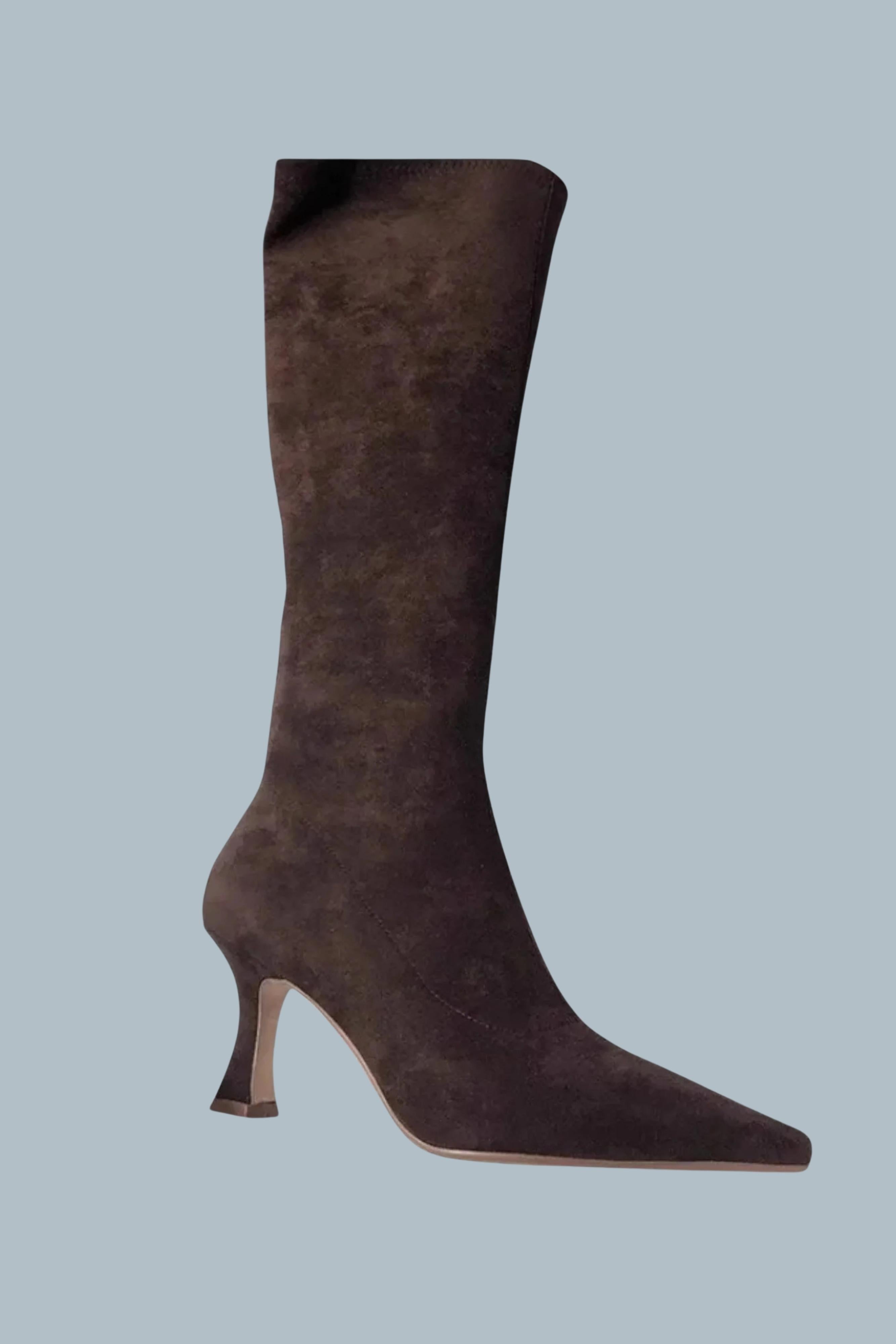 Women’s Suede Style Thigh-High Heeled Boots Over-the-Knee Boots