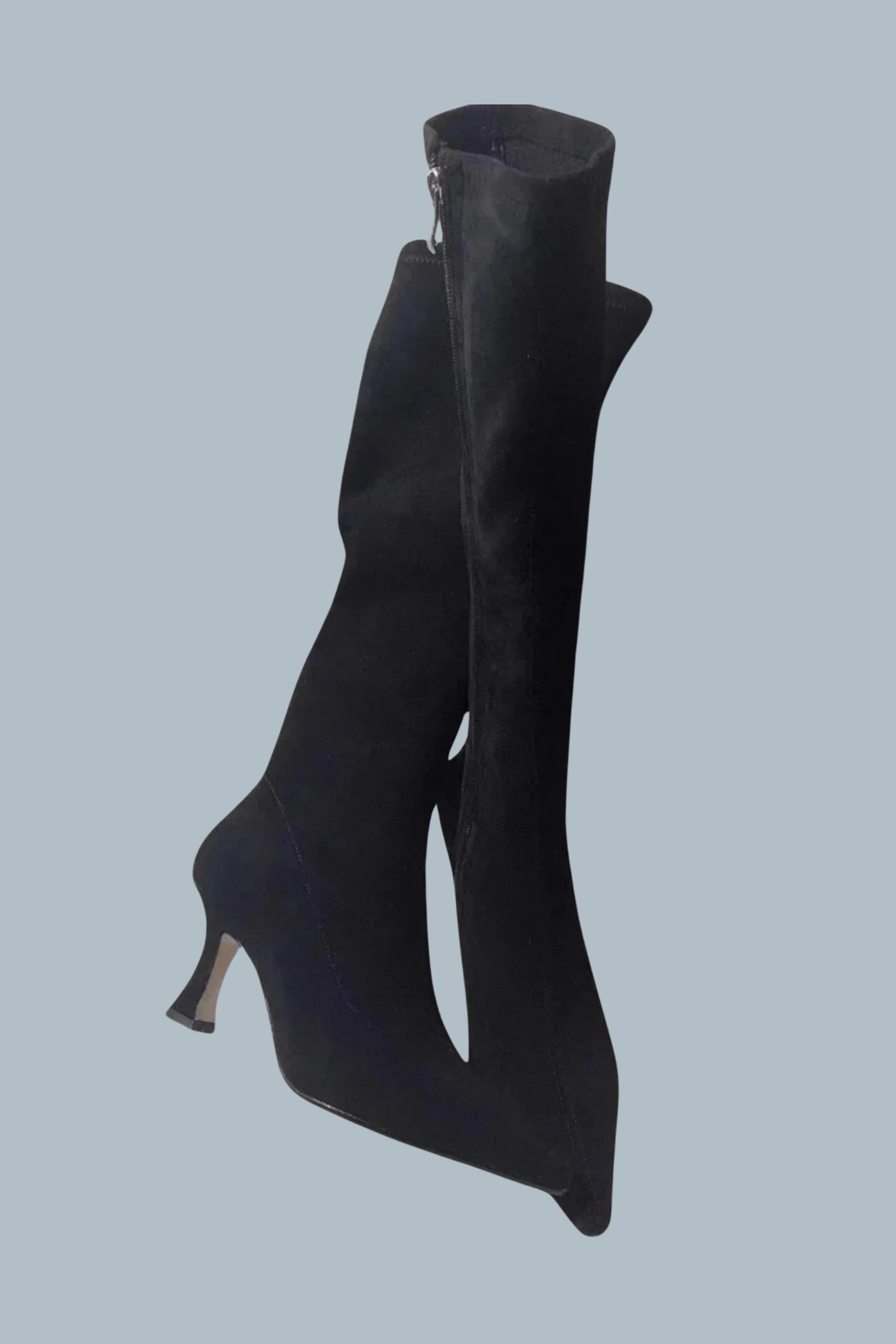 Women’s Suede Style Thigh-High Heeled Boots Over-the-Knee Boots