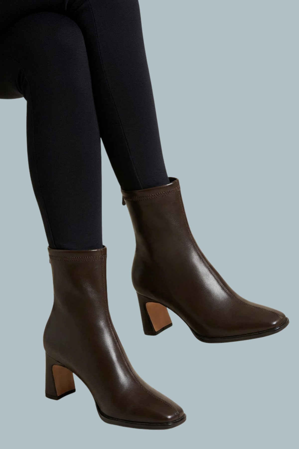 Women’s Vintage Square-Toe Ankle Boots with Heel