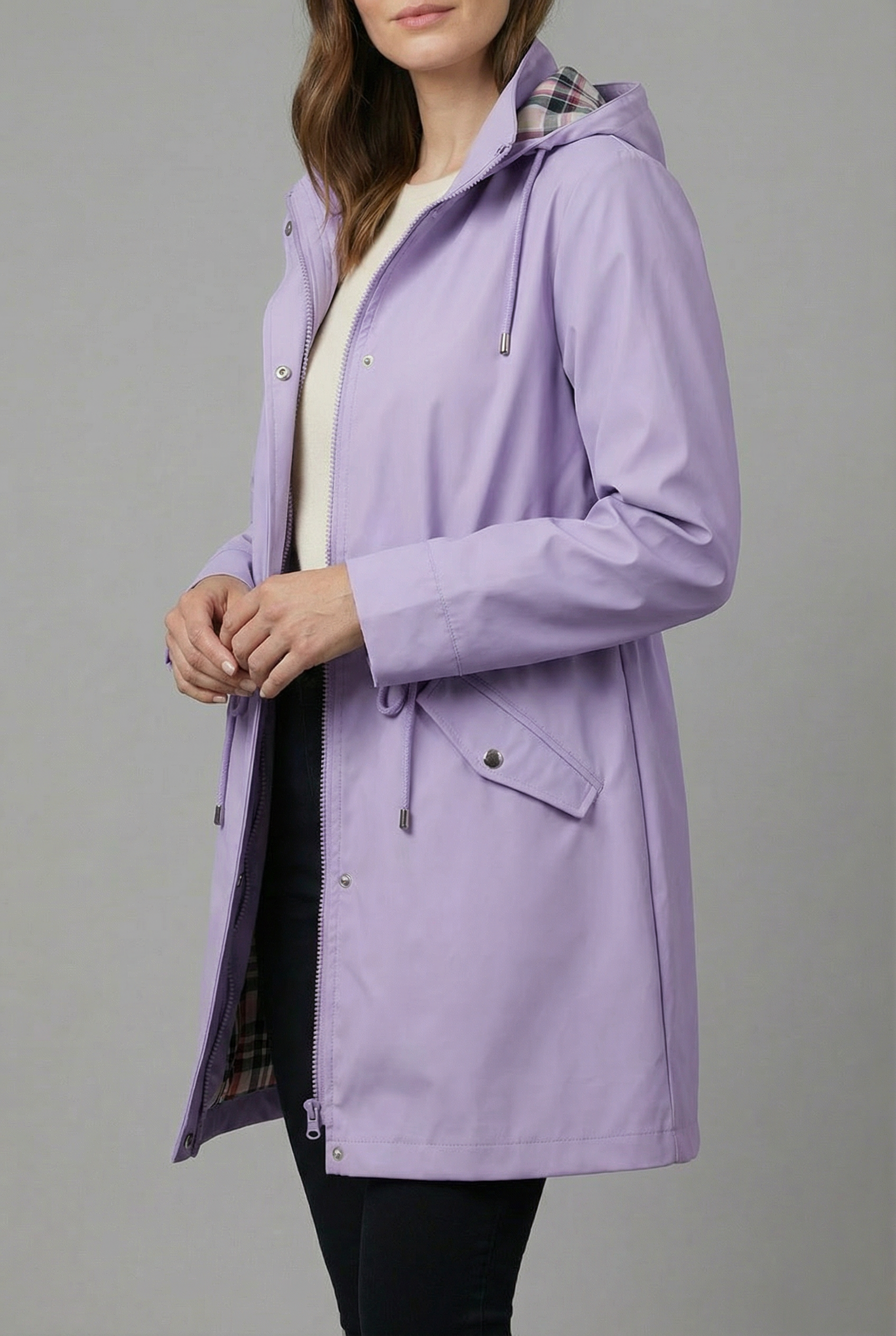Women’s Hooded Zip-Up Trench Coat