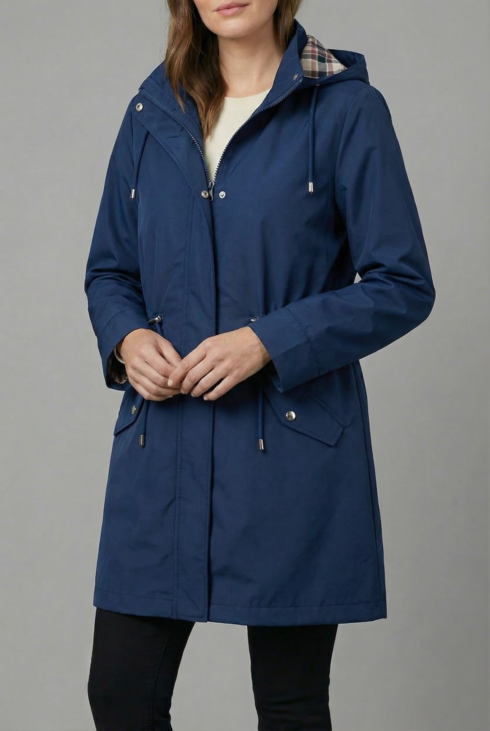 Women’s Hooded Zip-Up Trench Coat