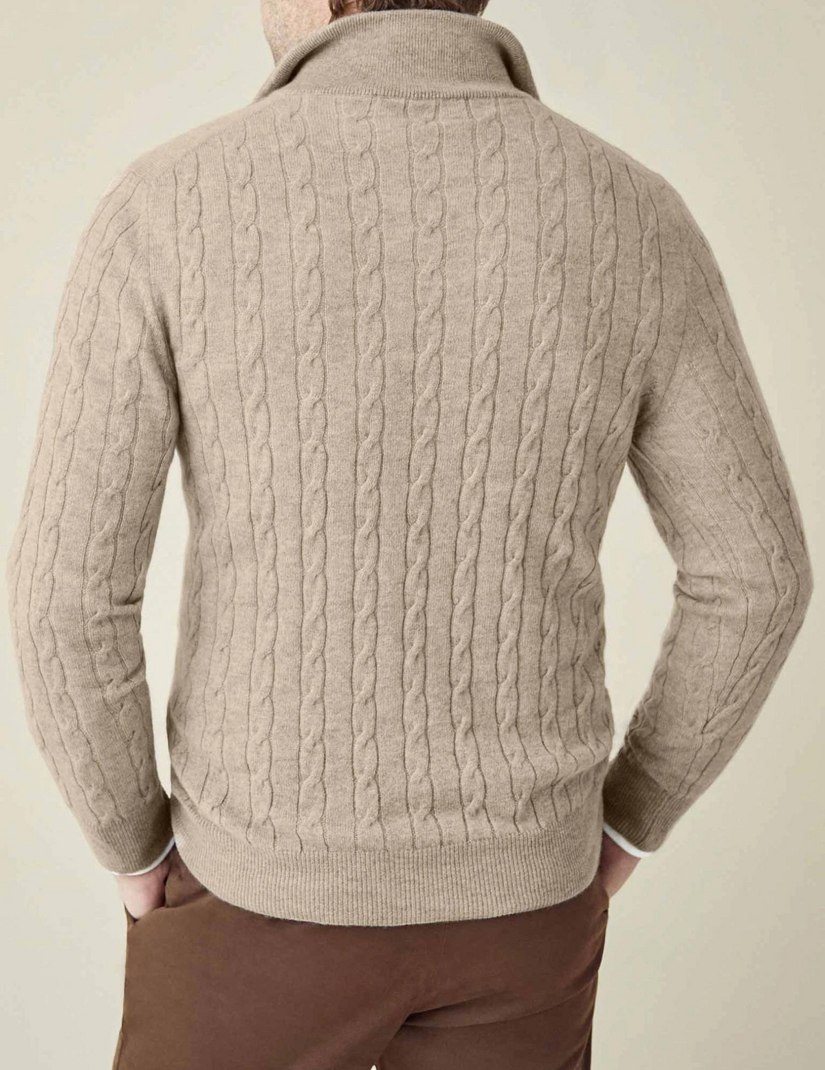 Men’s Cable Knit Half-Zip Sweater – Adjustable Warmth & Classic Fit