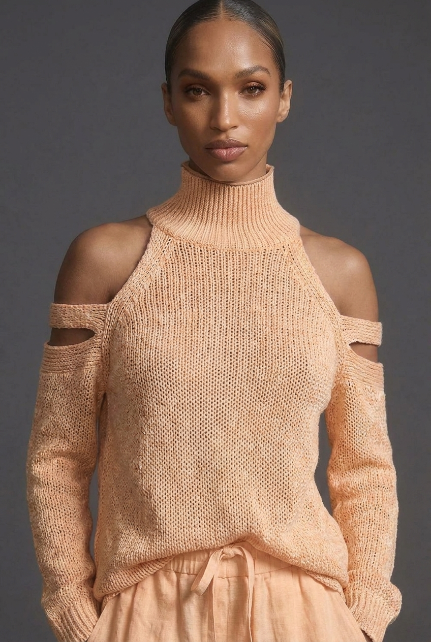 High Neck Knit Style Jumper Wide Leg Co-ord Set