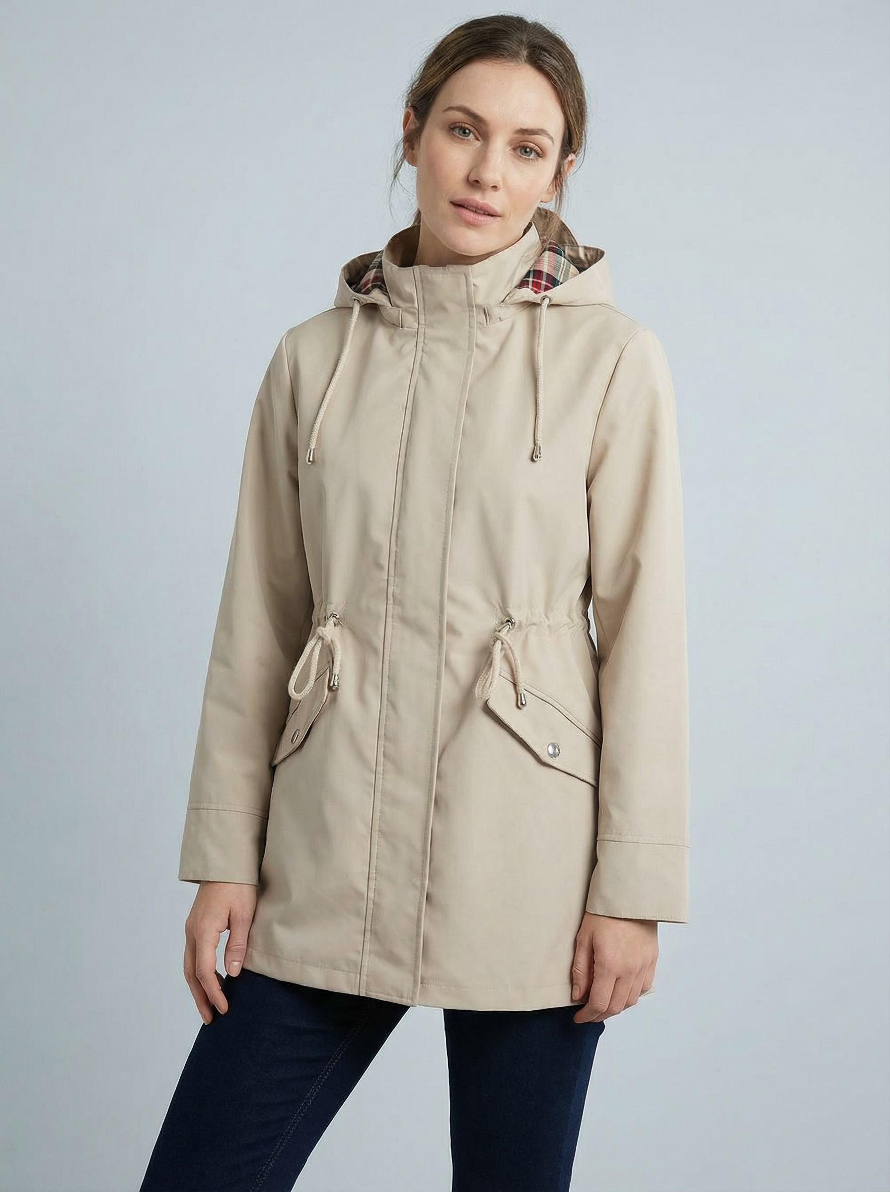 women's hooded zip coat