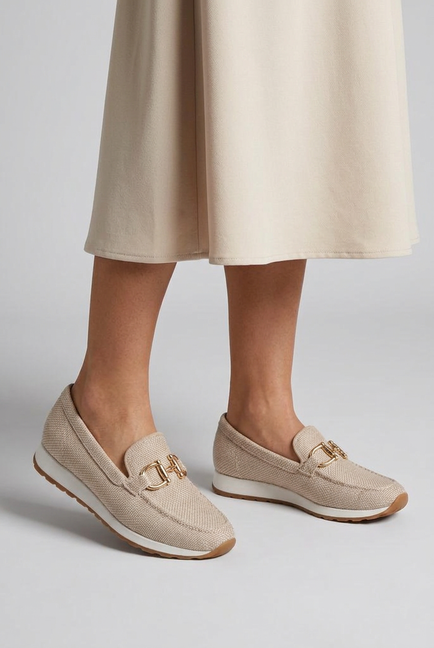 Chain Buckle Woven Orthopaedic Loafer Trainers Women