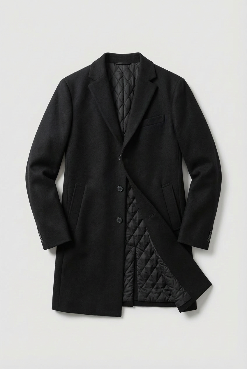 Men’s Classic Wool Style Overcoat Winter Coat
