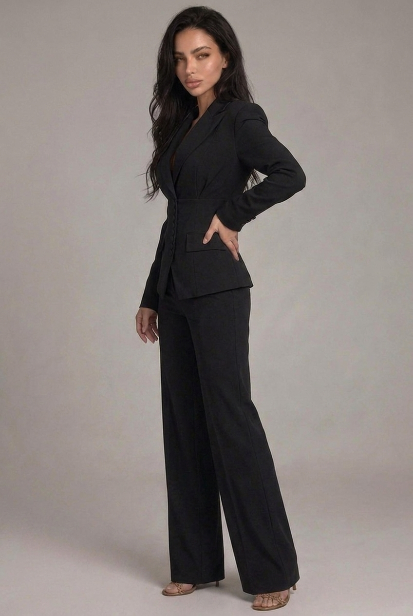 Tailored Wide Leg Comfortable Business Suit Women