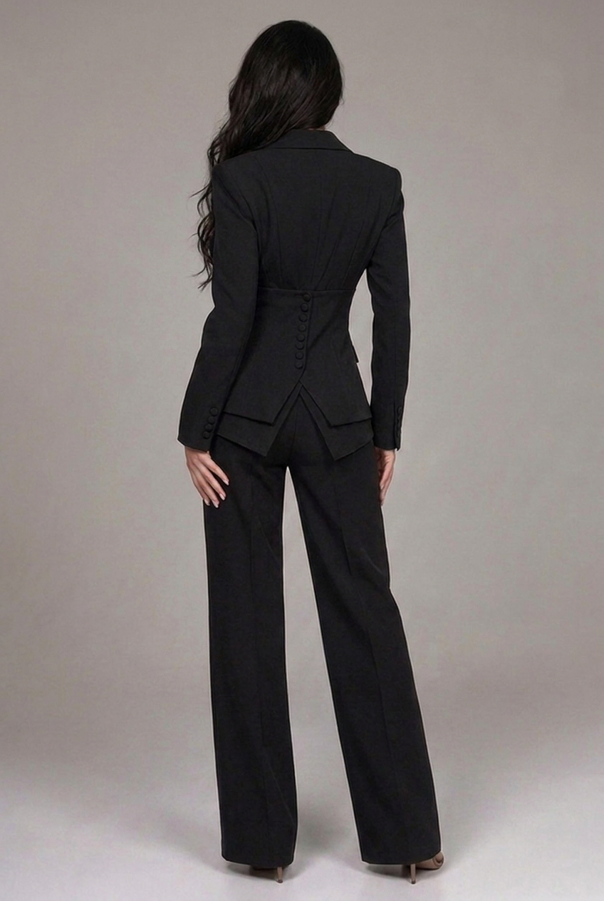 Tailored Wide Leg Comfortable Business Suit Women