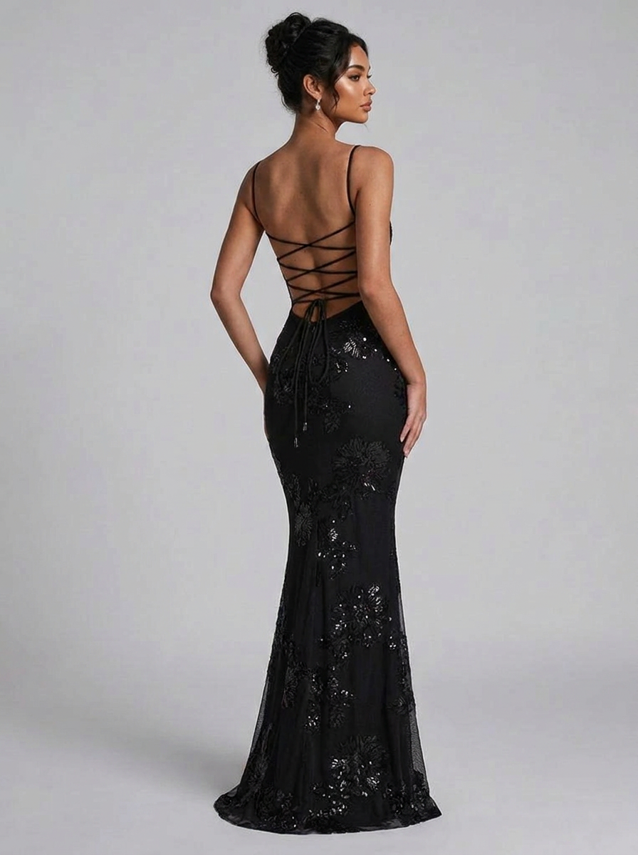 Corset Sweetheart Fishtail Prom Maxi Dress
