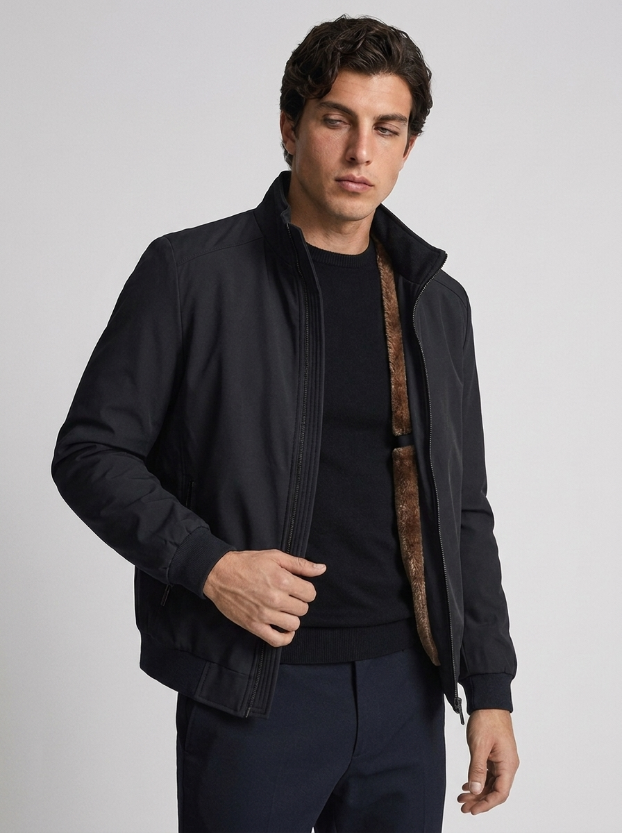 Men’s Lightweight Fleece Lining Bomber Jacket