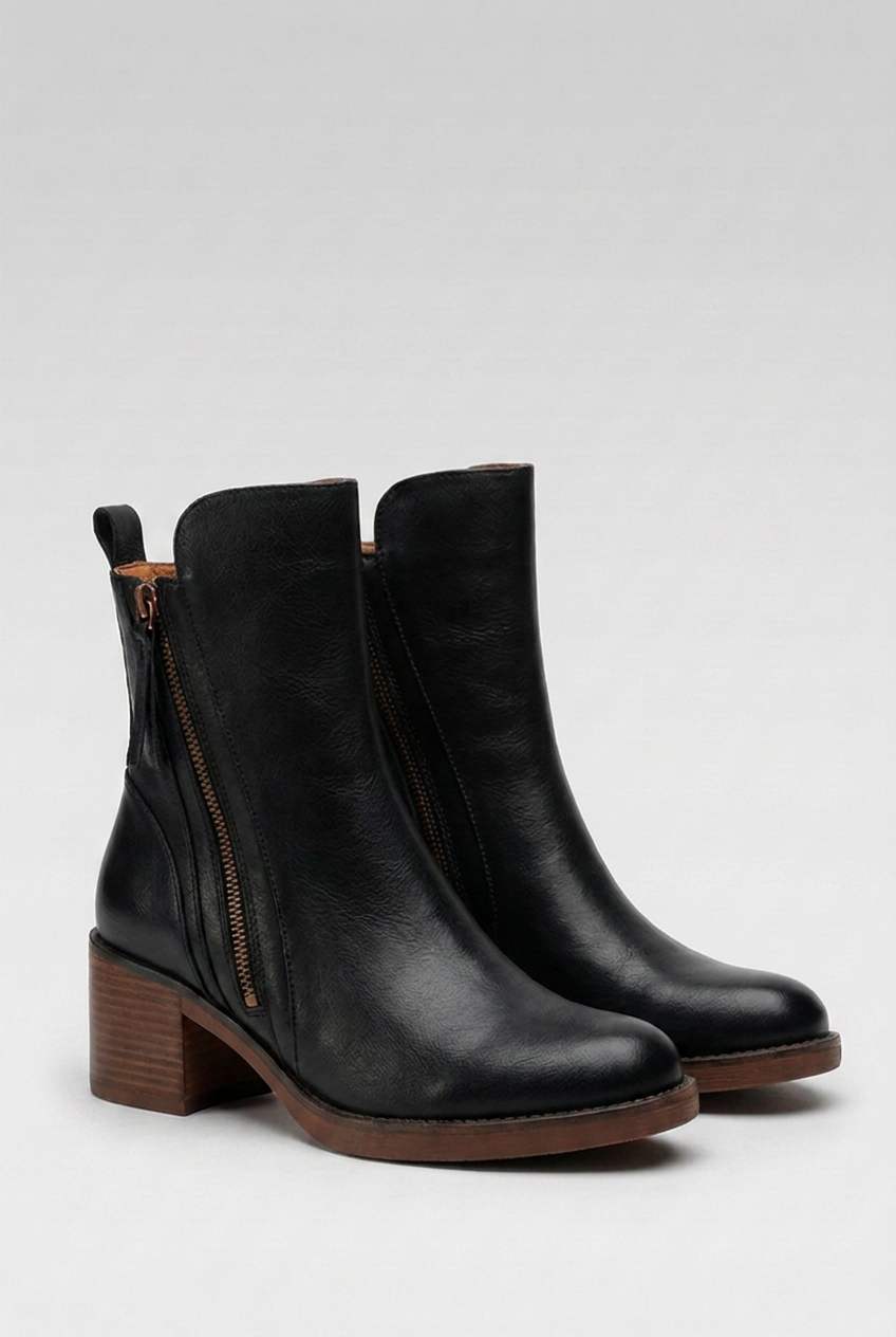 Zip Side Block Heel Orthopaedic Ankle Boots Women