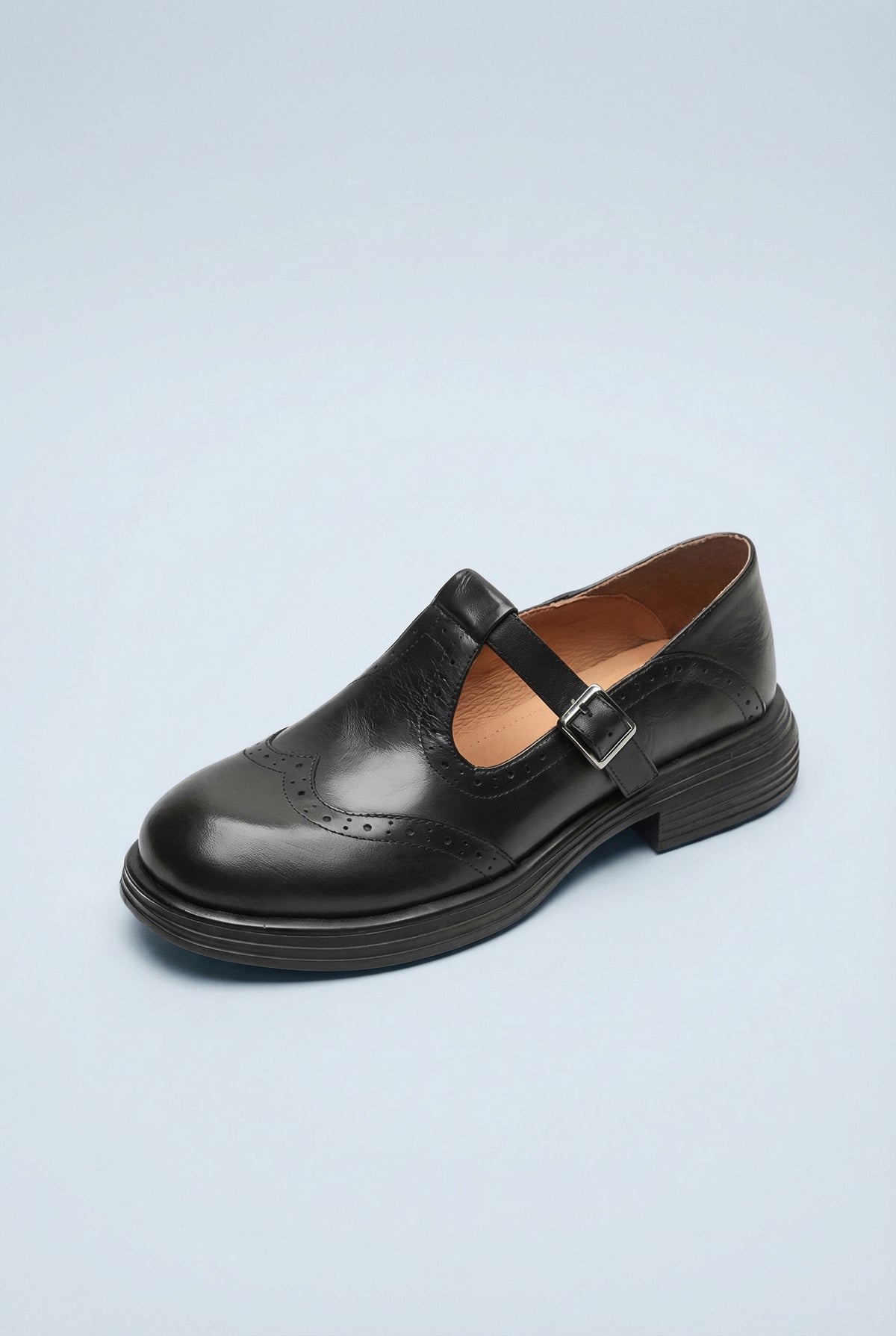 Women's Classic Mary Jane Leather T-Strap Shoes