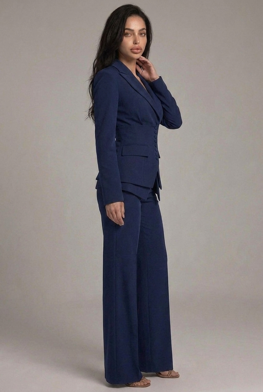 Tailored Wide Leg Comfortable Business Suit Women