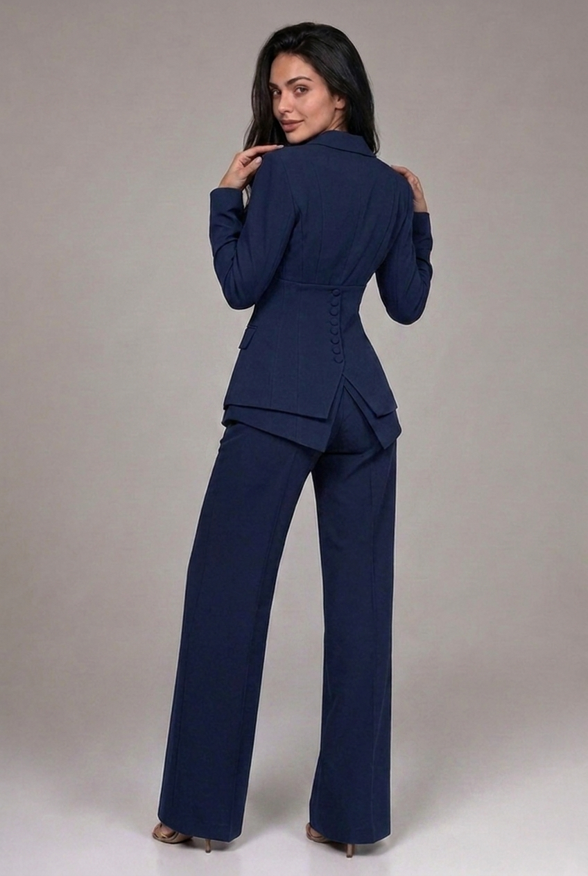 Tailored Wide Leg Comfortable Business Suit Women