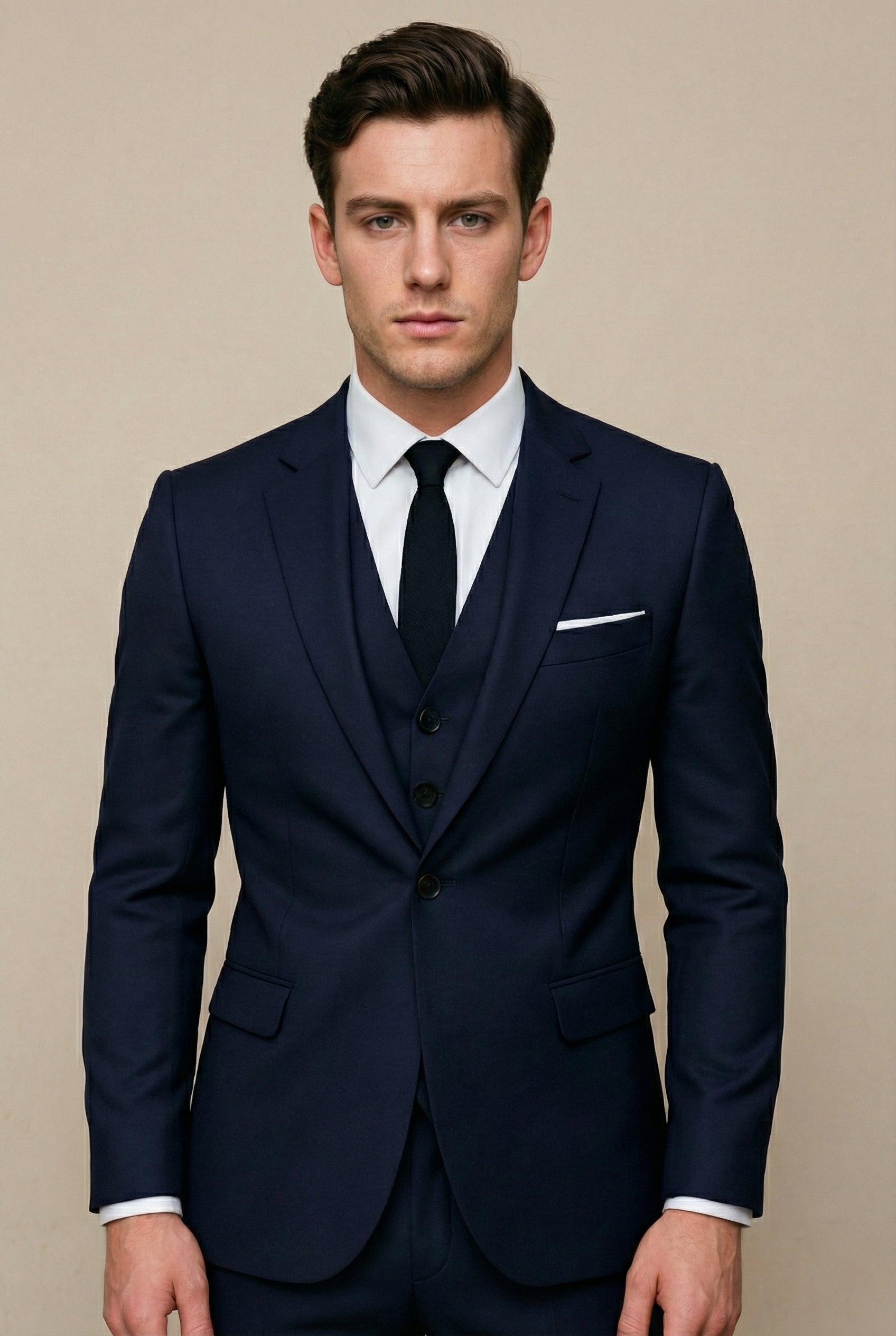 Men’s 3-Piece Slim Fit Suit – Tailored Single Breasted Formal Set