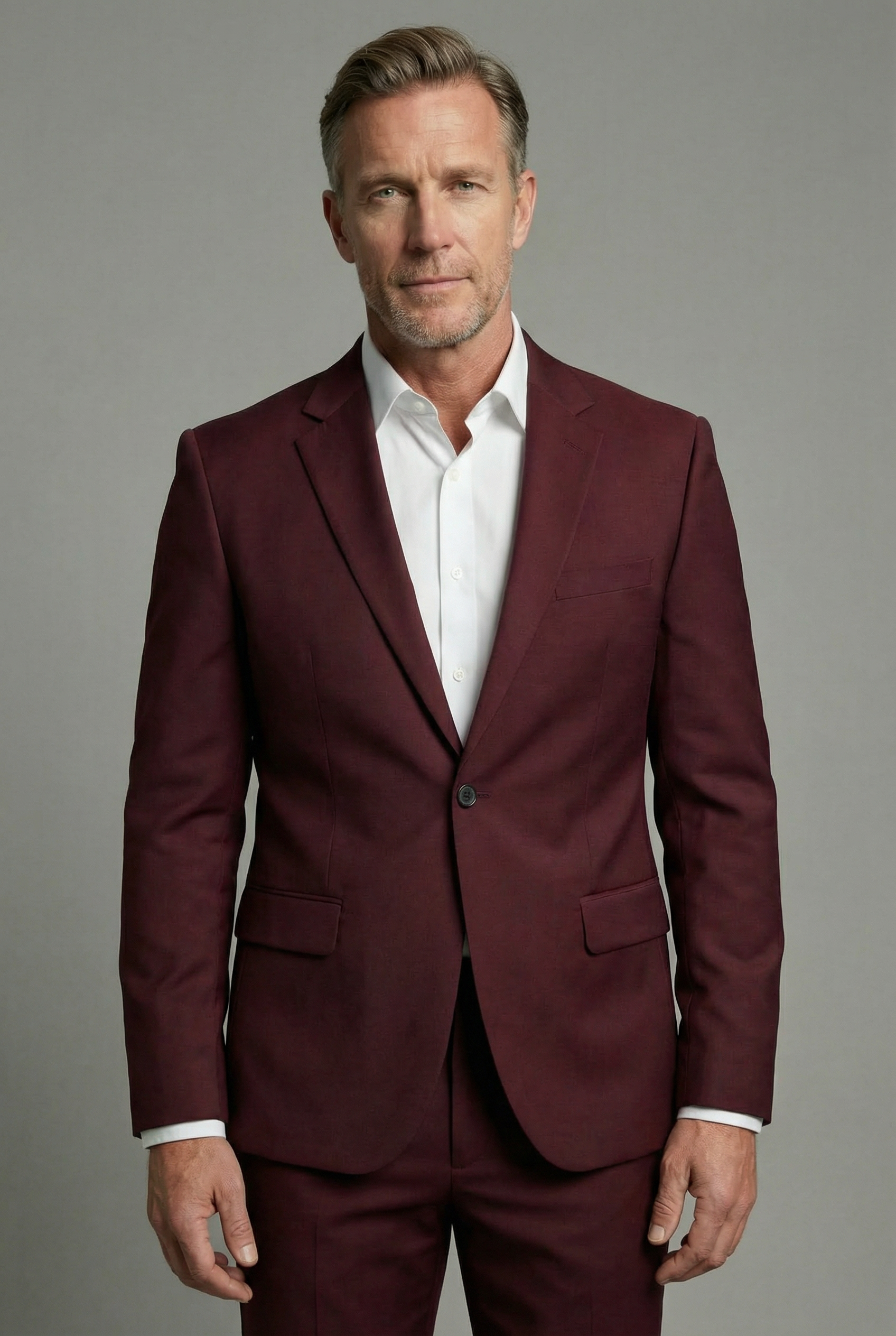 Men’s Tailored Slim Fit Suit – Two-Piece Formal Set Business Wear