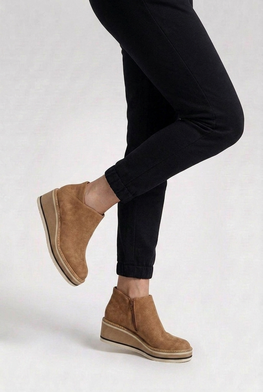 Wedge Sole Slip-On Orthopaedic Ankle Boots Women