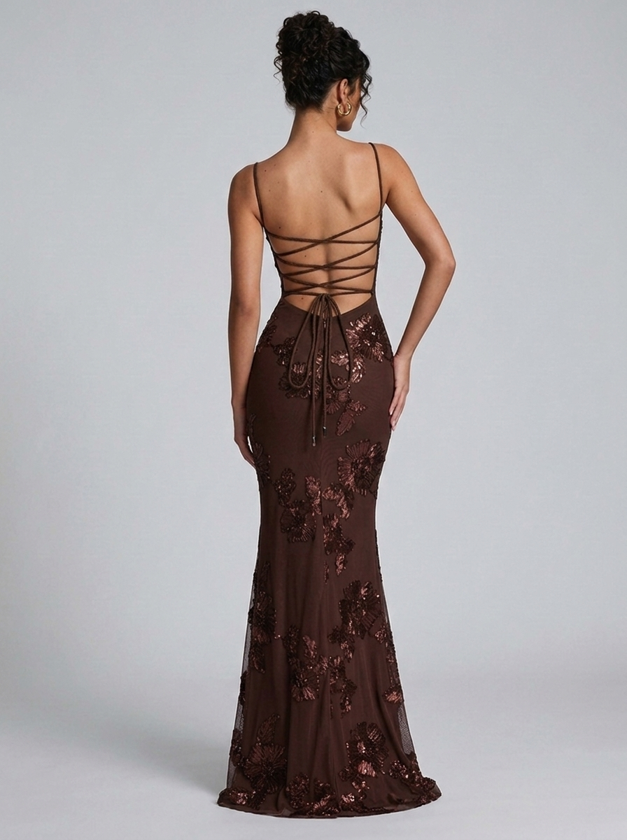 Corset Sweetheart Fishtail Prom Maxi Dress