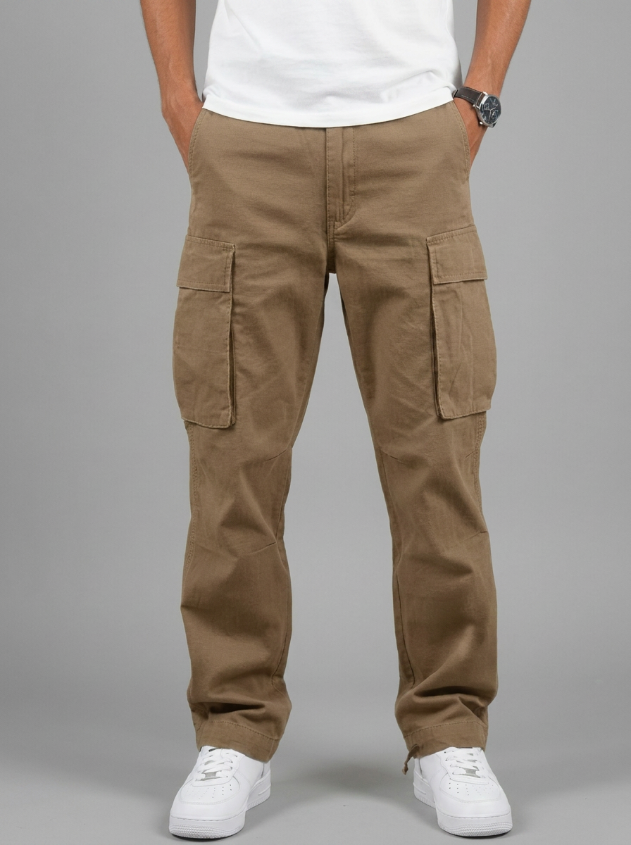Men's Cargo Trousers – Straight Leg Multi-Pocket Casual