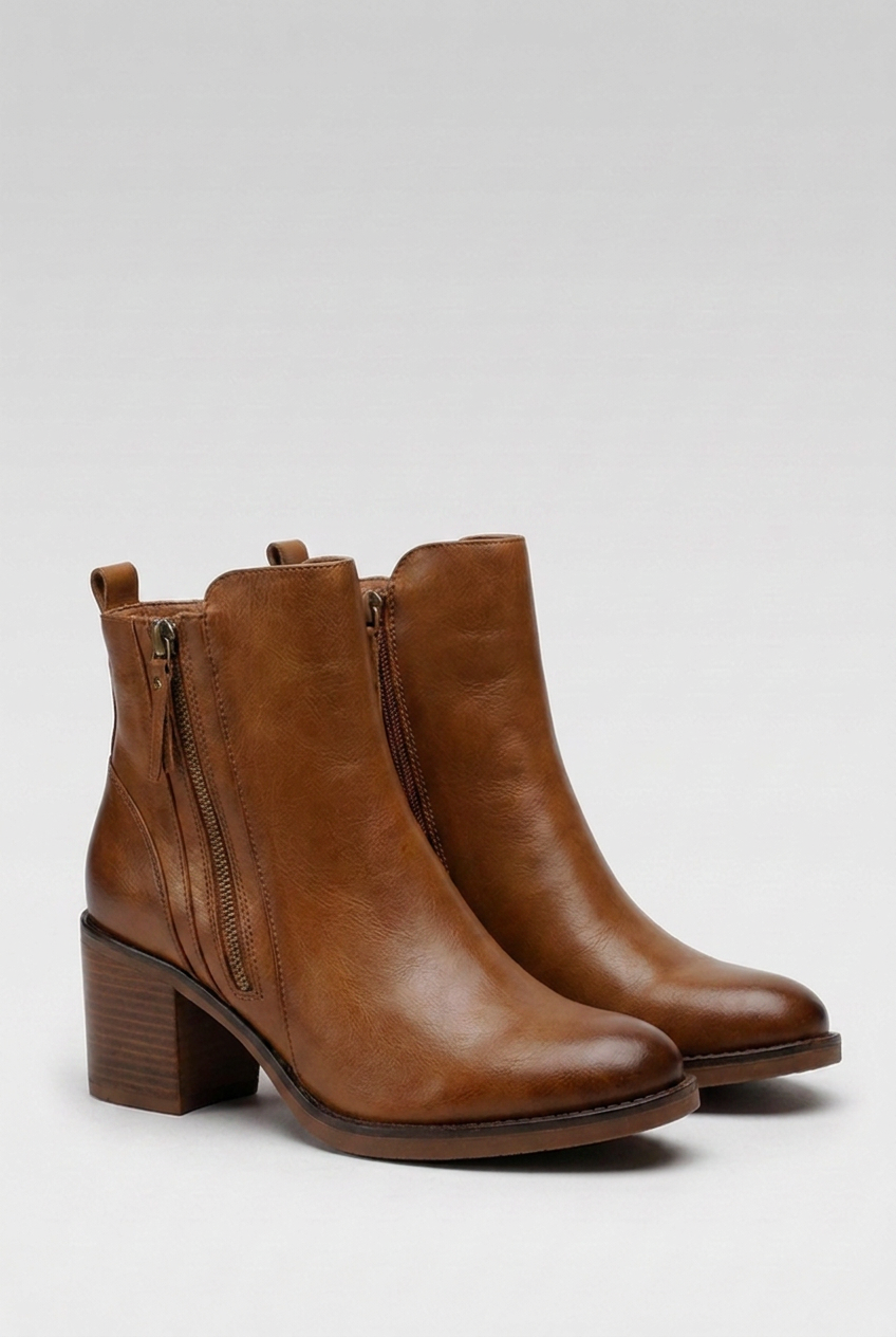 Zip Side Block Heel Orthopaedic Ankle Boots Women