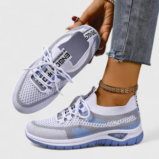 Mesh Knit Cushioned Lace-Up Trainers Women