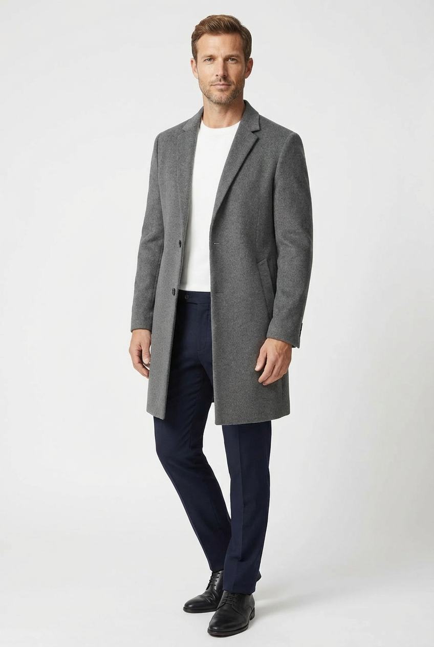 Men’s Classic Long Wool Style Chic Overcoat