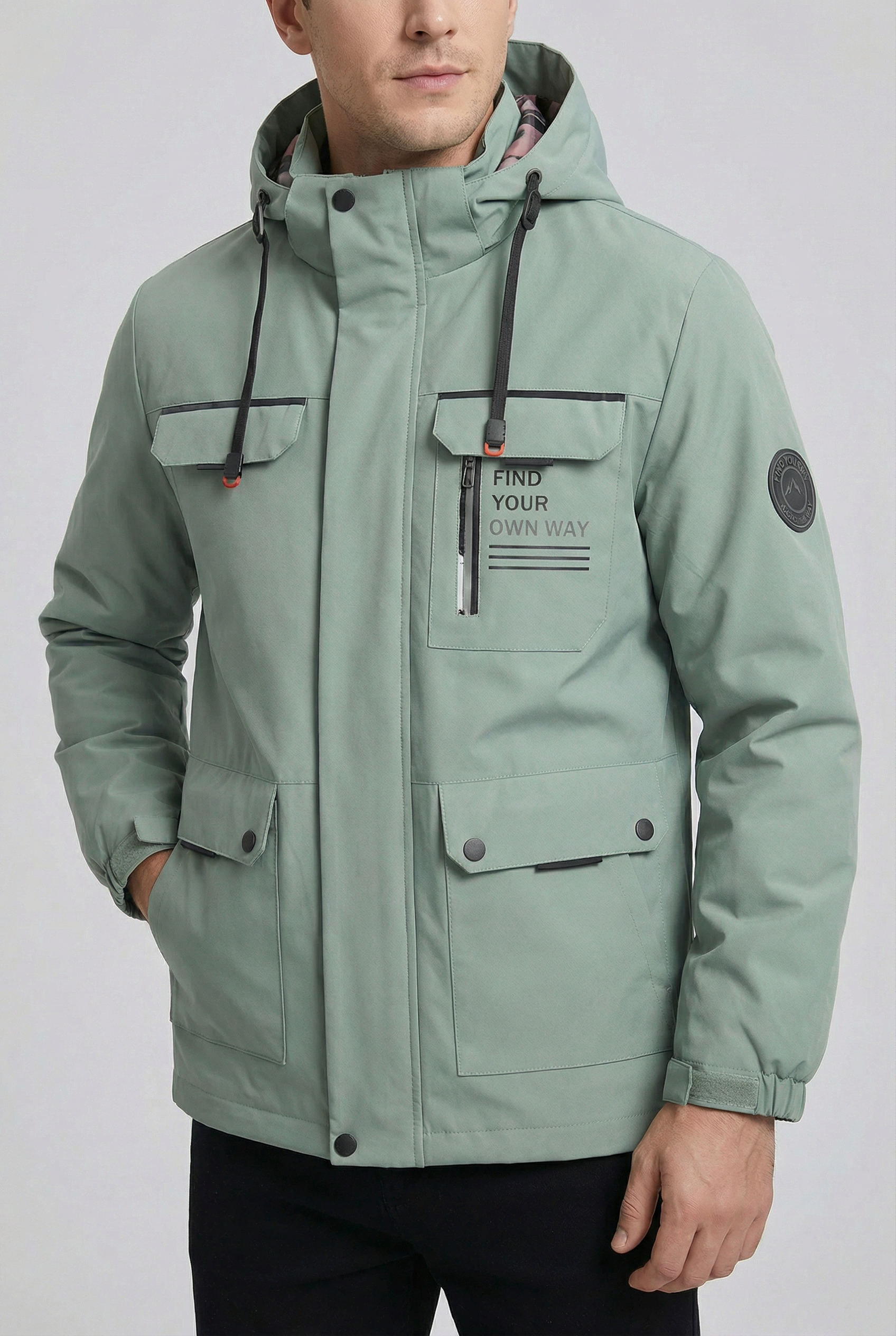 Men’s Waterproof Lightweight Hooded Rain Jacket