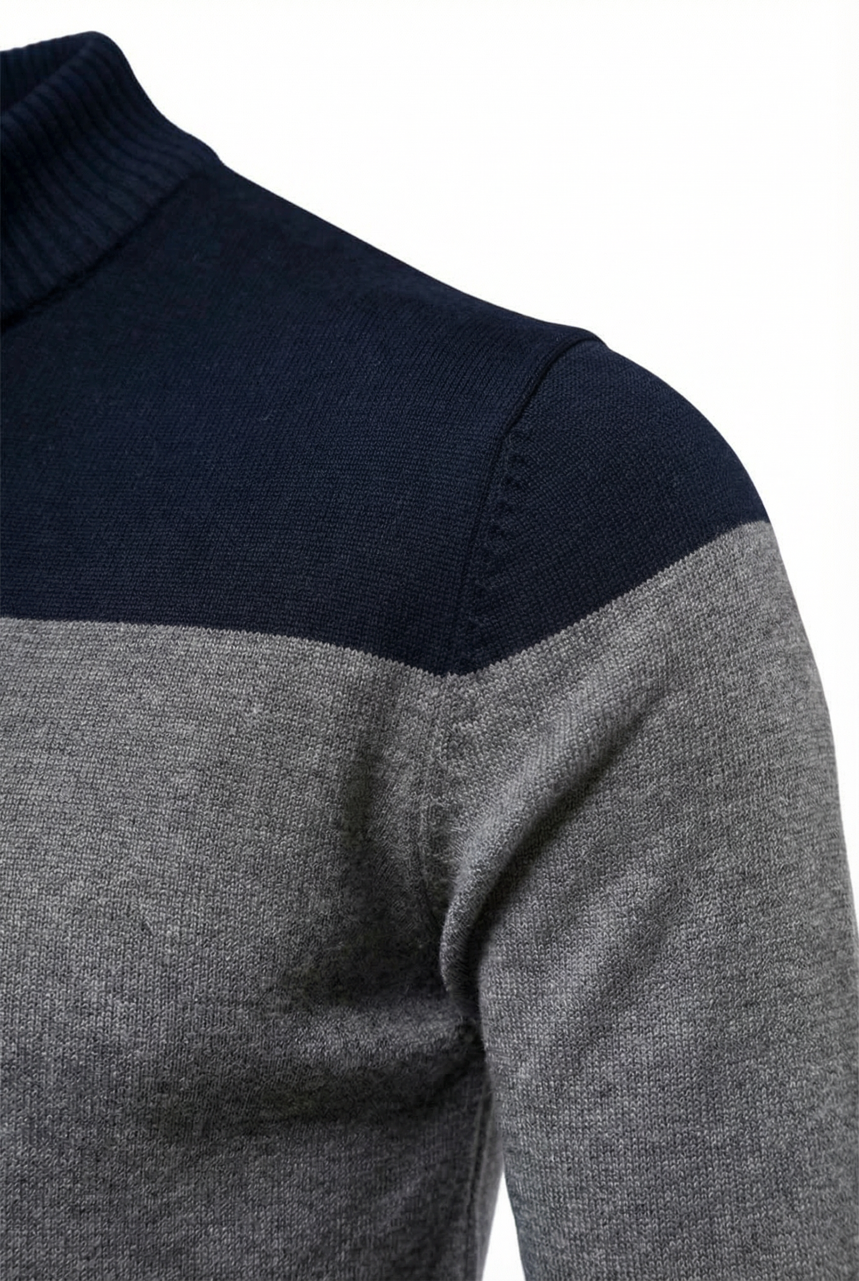Men’s Striped Quarter Zip Sweater – Soft Knit Jumper