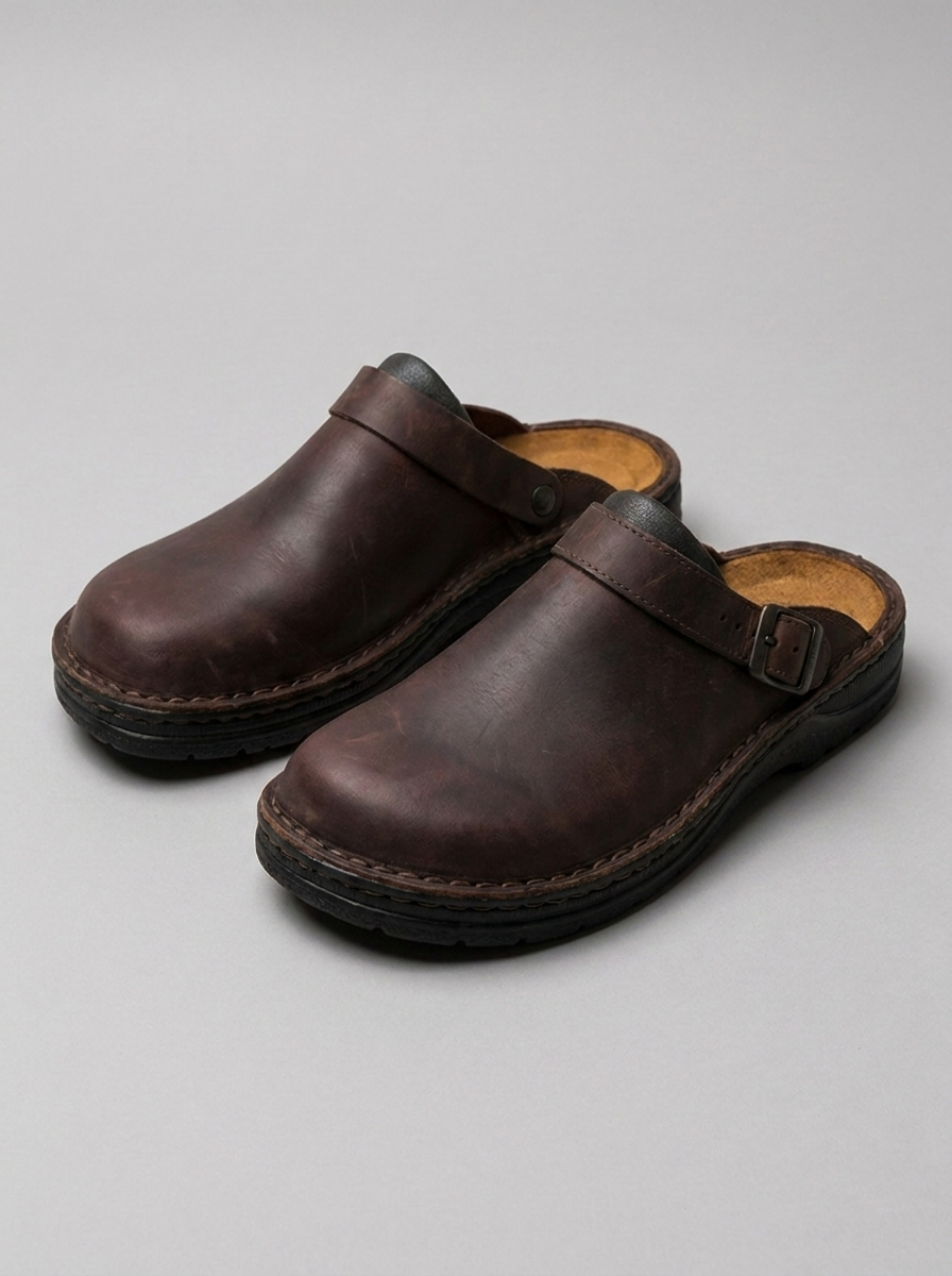 Clog Mules – Backless Buckle Strap Contoured Footbed