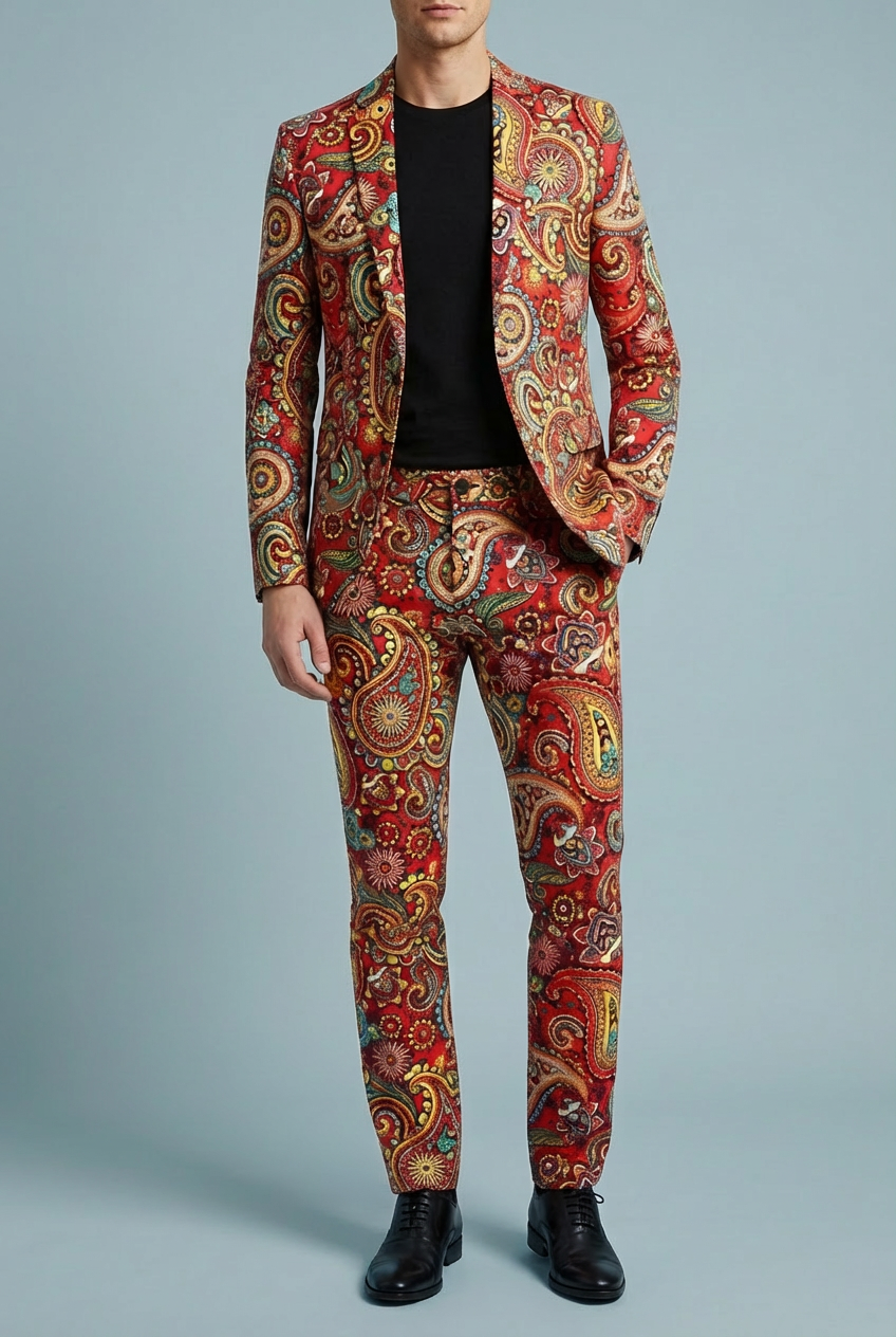 Men's Colourful Statement Suit Ensemble