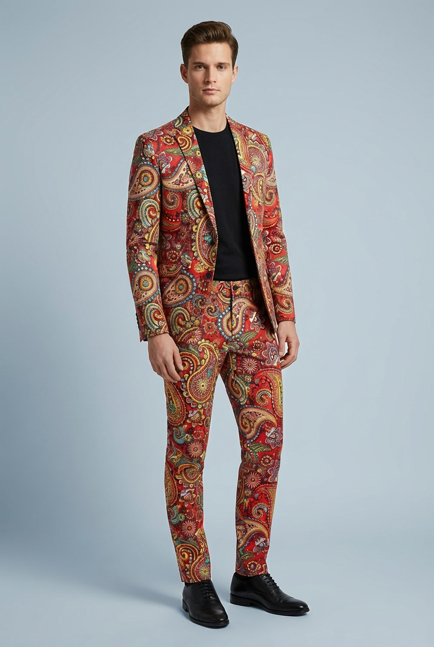 Men's Colourful Statement Suit Ensemble