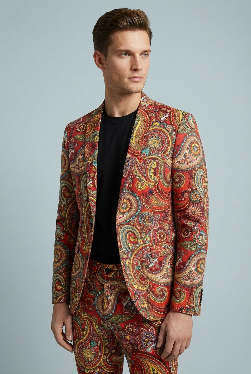 Men's Colourful Statement Suit Ensemble